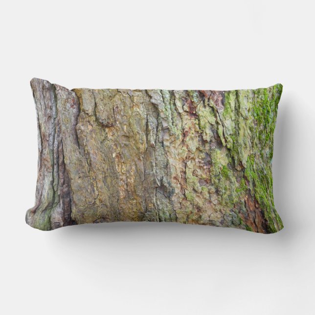 Moss-Covered Tree Bark Lumbar Cushion (Front)