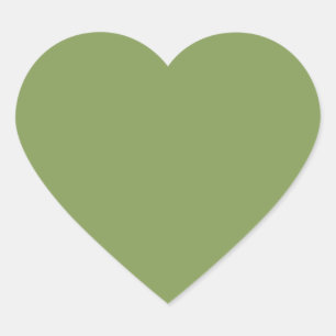 Moss Green Accent Background Colour Customise this Heart Sticker