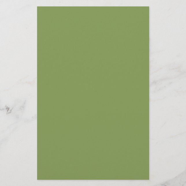 Moss Green Accent Background Colour Customise this Stationery (Front)