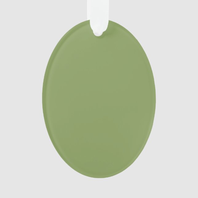 Moss Green Background Colour Decor Customise this Ornament (Front)