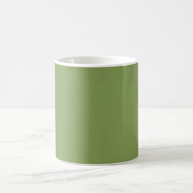 Moss Green Background Solid Colour Customise this Coffee Mug (Center)