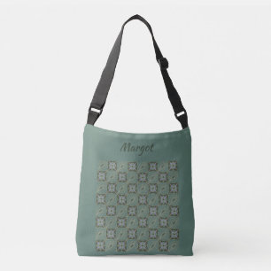 Moss Green Batik Print Crossbody Bag