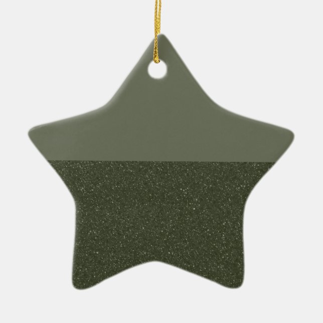 Moss Green Bottom Glitter Star Ornament (Custom) (Front)