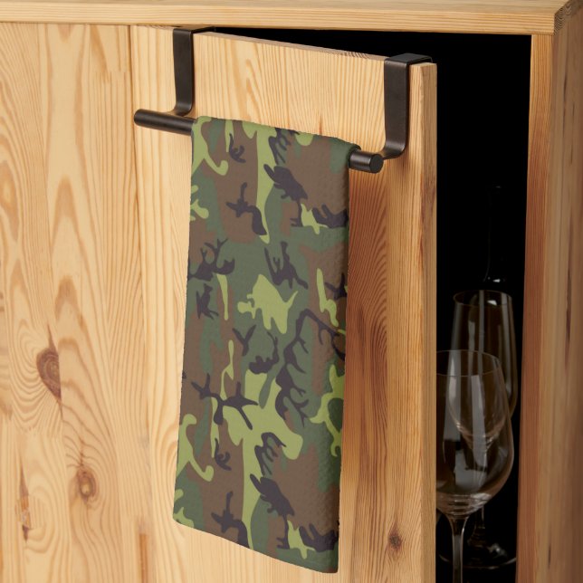 Moss Green Camo Tea Towel (Thirds Fold)