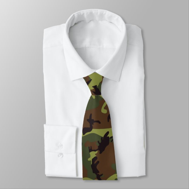 Moss Green Camo Tie (Tied)