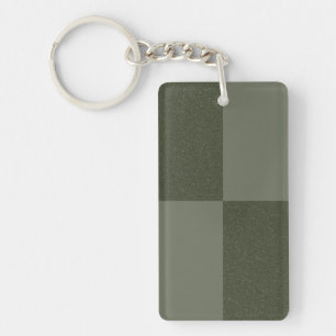 Moss Green Check Pattern Keychain – Customisable
