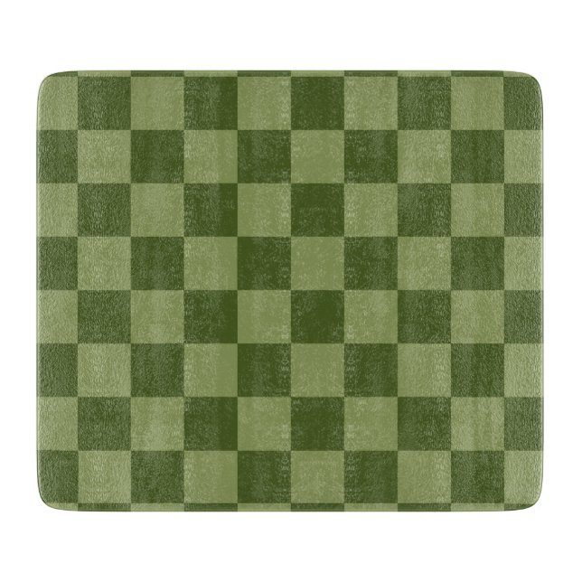 Moss Green Chequerboard Cutting Board (Front)