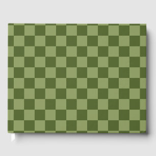 Moss Green Chequerboard Guest Book