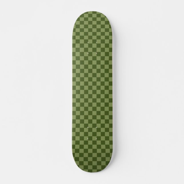 Moss Green Chequerboard Skateboard (Front)