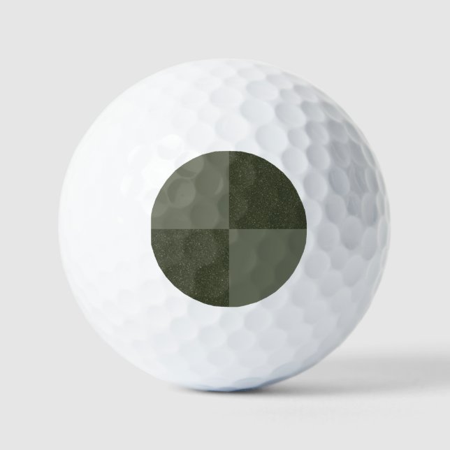 Moss Green Chequered Golf Ball Design (Front)
