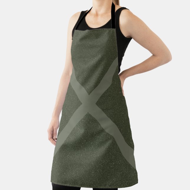 Moss Green Cross Apron – Customisable (Insitu)