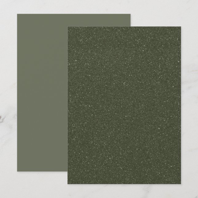Moss Green Custom Invitation Card (Front/Back)