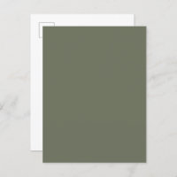 Moss Green Custom Invitation Postcard