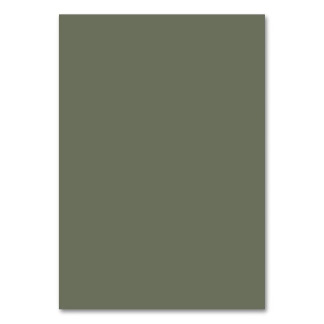 Moss Green Custom Table Card (Front)