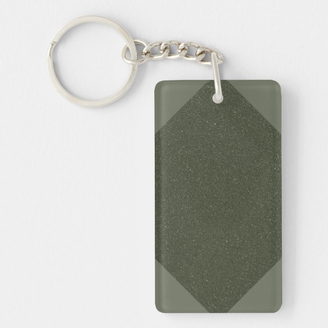 Moss Green Diamond Acrylic Keychain – Customisable (Front)