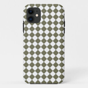 Moss Green Diamond Check pattern Case-Mate iPhone Case