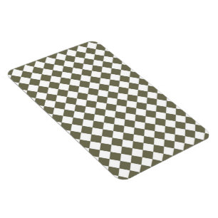 Moss Green Diamond Check pattern Magnet