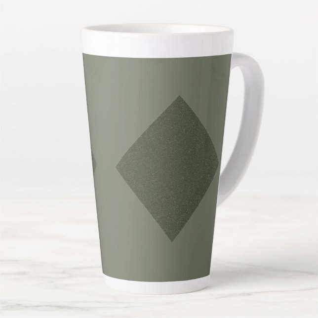 Moss Green Diamond Latte Mug (Right Angle)