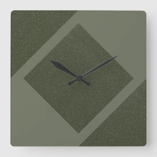 Moss Green Diamond Wall Clock Design