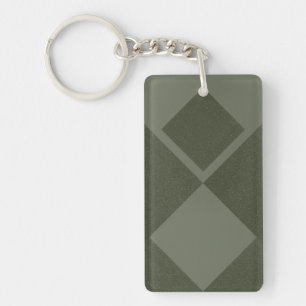 Moss Green Dual Diamond Keychain – Customisable