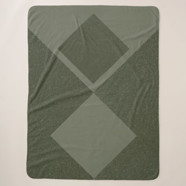 Moss Green Dual Texture Sherpa Blanket (Front)