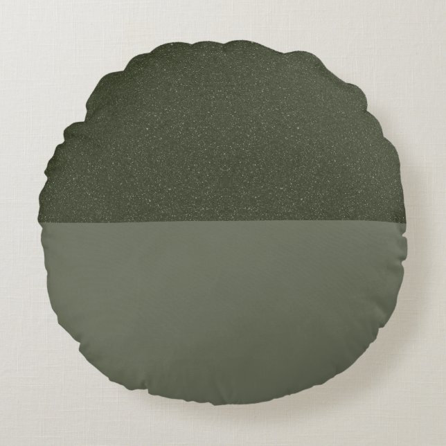 Moss Green Dual-Tone Round Pillow – Customisable (Front)