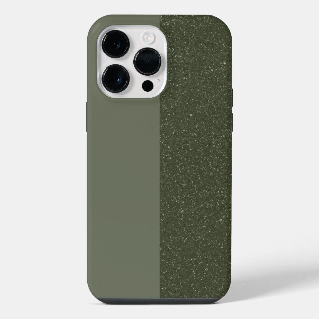 Moss Green Duo Texture iPhone 14 Pro Max Case (Back)