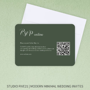 Moss Green • Elegant Modern Wedding RSVP Card