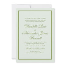 Moss Green Estate Wedding Invitation