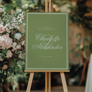 Moss Green Estate Wedding Welcome Sign
