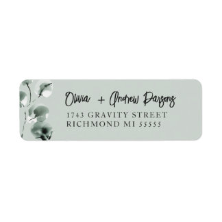 Moss Green Eucalyptus Hand Lettered Script Address