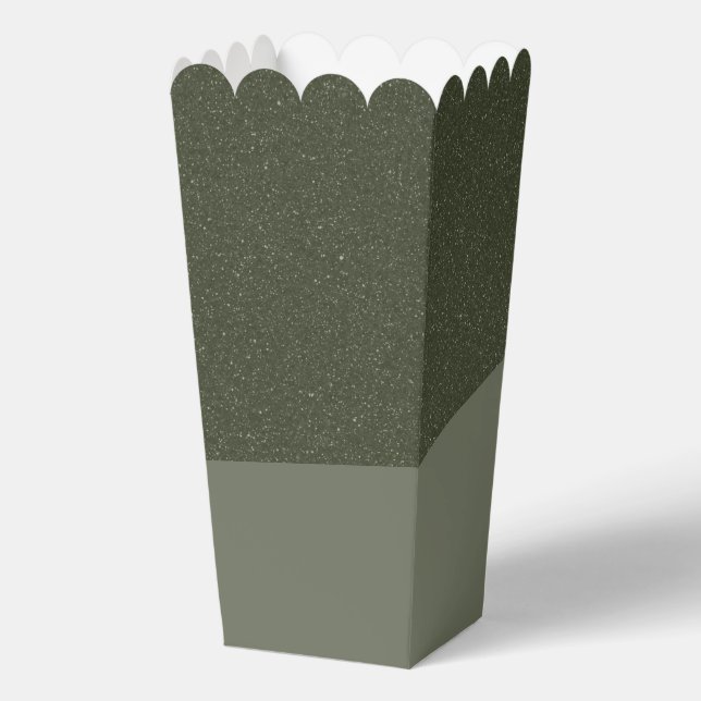 Moss Green Favour Box with Textured Top – Customis (Front)