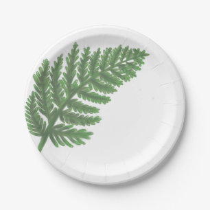 Moss Green Fern Paper Plate