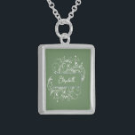 Moss Green Flourish Necklace<br><div class="desc">Personalise a unique gift for your bridesmaids with a Moss Green Flourish Necklace. Necklace design features an elegant leafy flourish with matching coloured background. Personalise with the bridesmaid's name for a cherished reminder of your big day. Additional wedding stationery available with this design as well.</div>