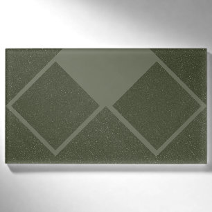 Moss Green Geometric Diamond Name Tag