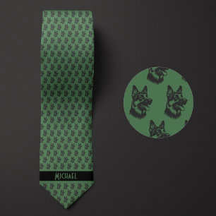 Moss Green German Shepherd Tie