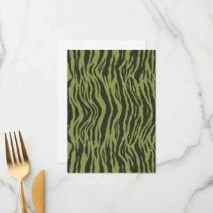 Moss Green Glamourous Tiger Stripes Animal Print Menu