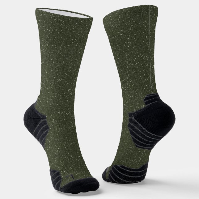 Moss Green Glitter Crew Socks –Women’s Custom Bulk (Angled)