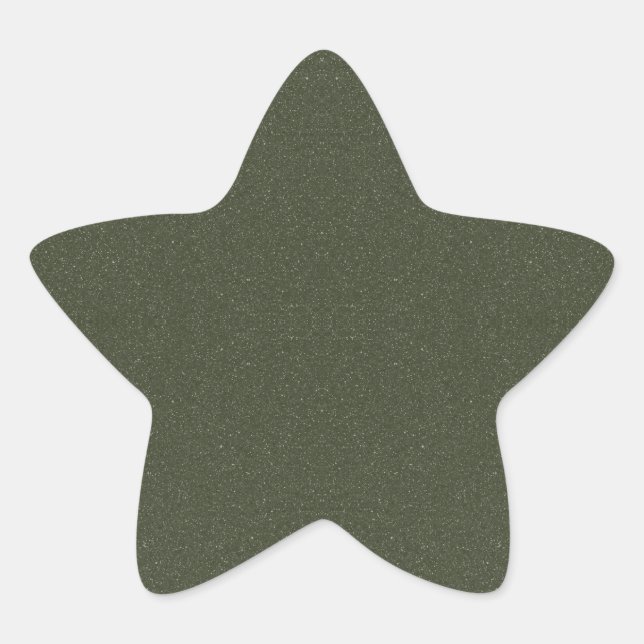 Moss Green Glitter Star Custom Sticker (Front)
