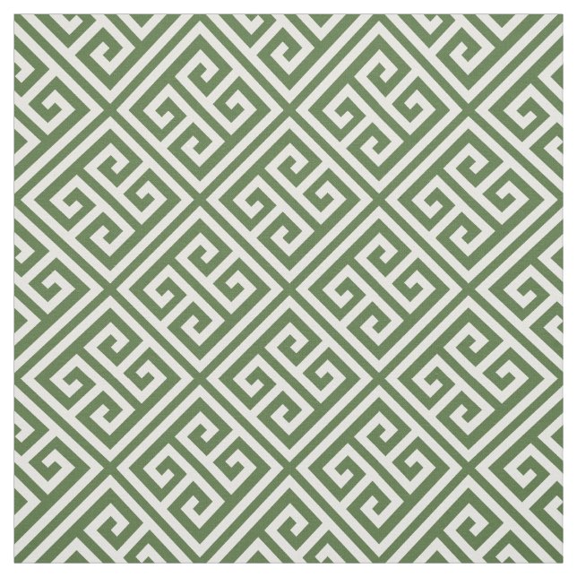 Moss Green Greek Key Fabric (Swatch)