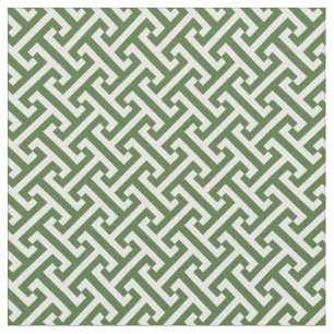 Moss Green Greek Key Pattern Fabric