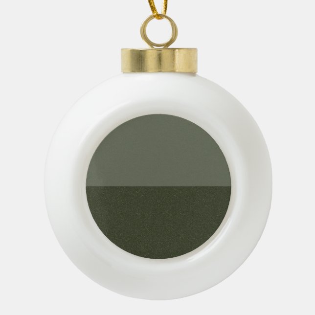 Moss Green Half & Half Ornament – Customisable (Front)