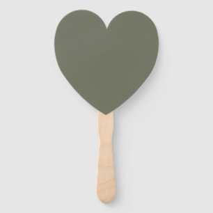 Moss Green Heart Hand Fan (Set)