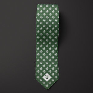 Moss Green Iconic Dragon Monogram Tie
