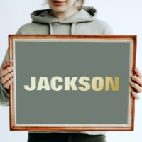 MOSS GREEN Modern Bold EDITABLE TEXT GOLD