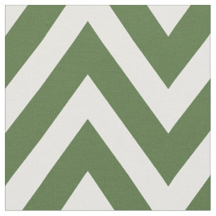 Moss Green Modern Chevron Large Scale Fabric