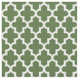 Moss Green Moroccan Print Fabric