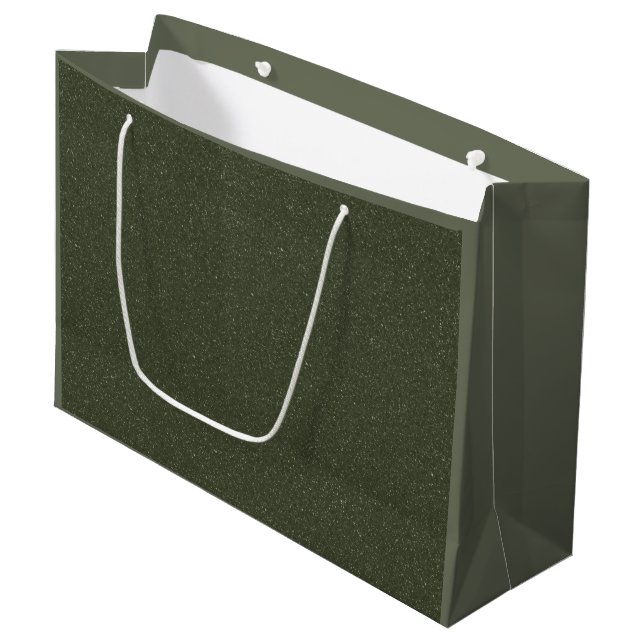 Moss Green Noise Pattern Custom Gift Bag (Front Angled)