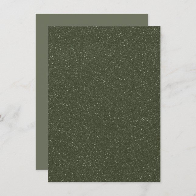 Moss Green Noise Texture Flat Menu Card (Custom) (Front/Back)