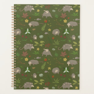 Moss Green Opossum Woodland Botanical Planner